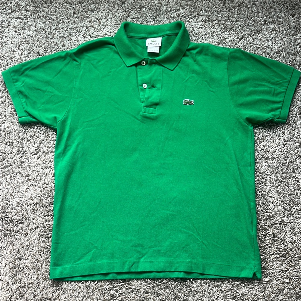 Lacoste MEN Green Polo Shirt. Short Sleeve Cotton